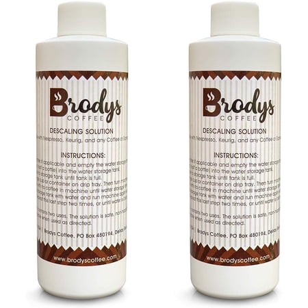 Brodys Descaler (2 Pack, 2 Uses Per Bottle) - Made in the USA - Universal Descaling Solution for Keurig, Nespresso,...