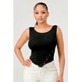 thumbnail image 2 of Asymmetric Hem Tops With Side Snap Buttons - Black, 2 of 6