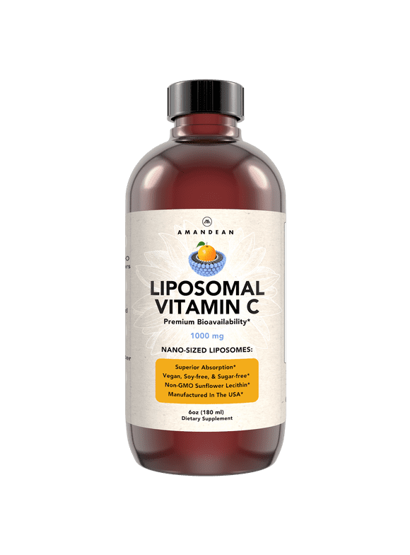 Liquid Liposomal Vitamin C 1000mg Supplement. Better than capsules. Immune Support, Skin Health, Collagen Production. Fast Antioxidant Delivery. Highly Bioavailable. Quali-C, Soy-Free, Vegan Non-GMO.
