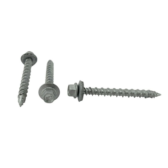 10 x 2 Pouces" Tête de Laveuse Hexagonale Vis de Toit en Métal *(Plusieurs Tailles à l'Échelle)* Auto-Démarrage/auto-Tappage Métal sur Bois Vis de Bardage de Toiture en Métal avec Joint de Laveuse EPDM. 100 Pcs (10 x 2 Pouces)
