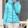 thumbnail image 4 of Viikei Women Coats Clearance Down Jackets for Women Cotton Coats Womens Hoodie Outwear Pocket Solid Warm Down Jacket Coat, 4 of 7