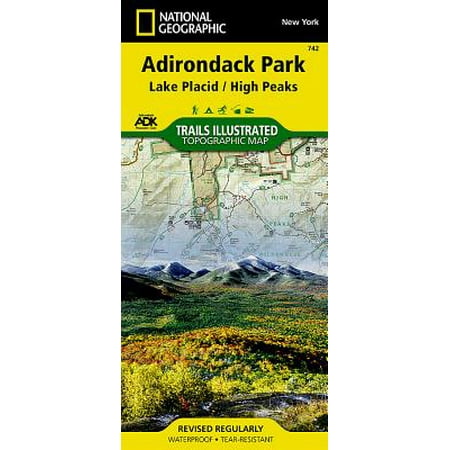 National geographic maps: trails illustrated: lake placid, high peaks: adirondack park - folded map: