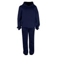 thumbnail image 6 of Prolriy Sweatsuits Women 2 Piece Outfit Womens 2 Outfits Hoodie Sweatsuit Sets Oversized Sweatshirt Baggy Fall Fashion Sweatpants with Pockets Two Piece Sets for Women Navy S, 6 of 6