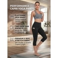 thumbnail image 3 of FLEXVIBE Women's High Waist Capri Yoga Leggings with Pockets,4-Way Stretch & Tummy Control for Workout, Heather Gray - XXL (US), 3 of 9