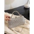 thumbnail image 4 of REMANLAND Women's Sparkling Rhinestone Fringe Evening Handbag with Top Handle and Chain Strap, Silver, 4 of 9