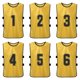 thumbnail image 1 of Chalecos deportivos para niños, juego de 6, dorado brillante, números doble cara 1-6, tejido transpirable y suave, ideal para fútbol y otros deportes., 1 of 7