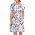 thumbnail image 1 of Easygdp Nautical And Pirate Owls para Vestido Transpirable de Mujer, Vestido Suelto de Manga Corta con Pliegues y Bolsillos para el Verano, 1 of 6