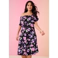 thumbnail image 3 of Roaman's Women's Plus Size Stretch Knit Convertible Flounce Dress, 3 of 6