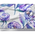 thumbnail image 3 of Soimoi Purple Cotton Duck Fabric Leaves & Floral Printed Fabric 1 Yard 42 Inch Wide, 3 of 3