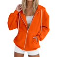 thumbnail image 4 of Zip Up Hoodie Women Oversized Fleece Jacket Drawstring Cute Hoodies Y2k Lightweight Fall Sweatshirts with Pockets, 4 of 9