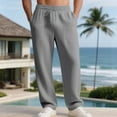 thumbnail image 4 of Hxshgdsn Mens Wide Pants Open Bottom With Pockets Elastic Waist Full Length Pants Beach Casual Holiday Gray L, 4 of 7