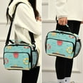 thumbnail image 5 of FORMRS Student Insulated Lunch Bag with Shoulder Strap Reusable Cooler Box for School, Blue Beach Pattern, 5 of 9