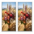 thumbnail image 2 of Designart "An Assorted Bouquet from the Farm III" Floral Framed Wall Art Set Of 2 - Pink Floral Gallery Wall Frame Set For Home Decor, 2 of 7