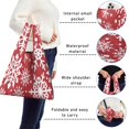 thumbnail image 5 of 5 Pack Foldable Shopping Bag,Red Christmas Snowflake Pattern Reusable Grocery Bags with Pockets,Large Reusable Tote Bags with Handles Waterproof & Lightweight, 5 of 6