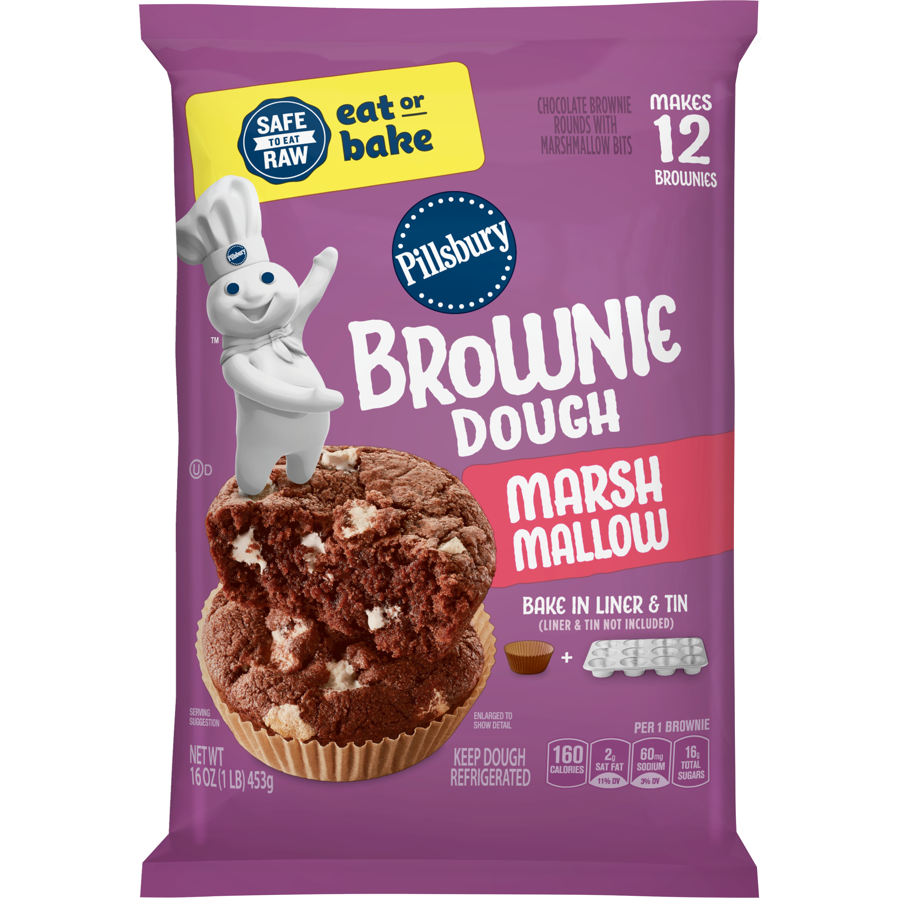 Pillsbury Brownie Dough, Chocolate Fudge, 12 ct, 16 oz