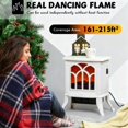 thumbnail image 6 of TopComfy Electric Fireplace Stove Heater with Realistic Log Set Flame Effect Freestanding Design Adjustable Heat Settings for Living Room Bedroom, White, 6 of 6