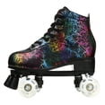 thumbnail image 2 of YYW Teen Kids Roller Skates,Light-up-Wheel Double Row Quad Skate for Beginner,Black(Women 7.5/ Men 6), 2 of 9