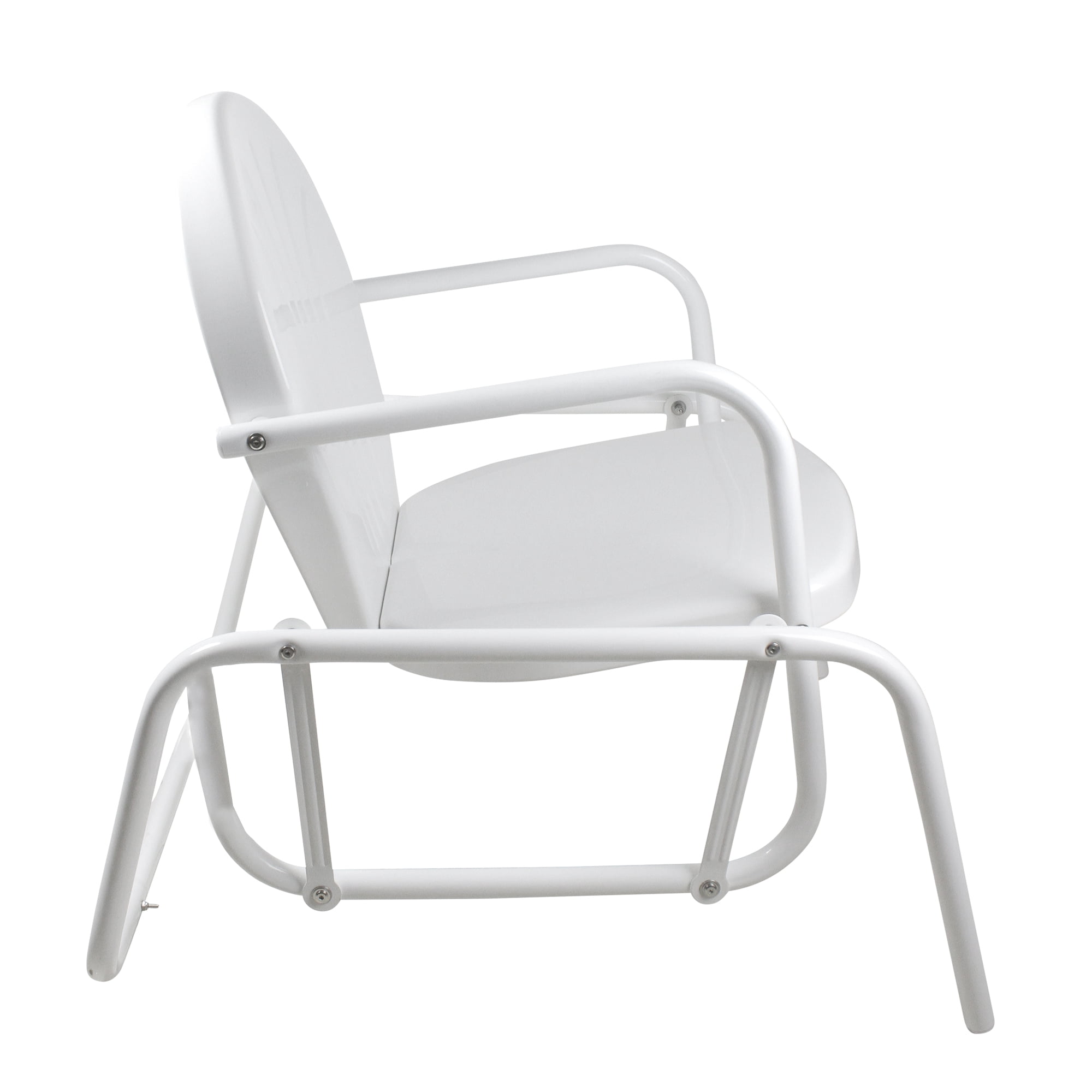 Northlight Outdoor Retro Metal Tulip Glider Patio Chair, White