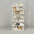 thumbnail image 6 of 7-Tier Rotating Shoe Rack – 360° Spinning, Holds 28-35 Pairs, Entryway，Closet Organizer, Freestanding, Cream White, 6 of 6