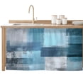 thumbnail image 2 of Teal Blue Cabinet Curtain 32"Wx55"L,Dustproof Pantry Door Curtain W/ Self Adhesive Tape,Modern Oil Painting Abstract Ombre Geometric Tall Storage Cover Privacy Drape for Bathroom Kitchen Laundry Room, 2 of 9