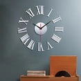 thumbnail image 2 of Frameless DIY Wall Mute Clock 3D Mirror Surface Sticker Home Office Decor, 2 of 3