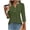 A175 Army Green, variant on Pullover for Women Split V Neck Three Quarter Sleeve Casual Button Decor Pleated Front Loose Fit Solid Color Work Office Formal Professional Flowy Chiffon Feel Tops