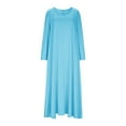 thumbnail image 4 of Robe pour Femme Grande Taille, Robe Décontractée à Manches Longues et Col Rond avec Poches, Tunique Ample à Coupe Décontractée pour Femmes, 4 of 7