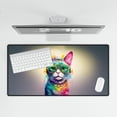thumbnail image 4 of Hippie Devon Rex Portrait oil painting Watercolor Tie-dye Vintage Desk Mat Full Keyboard Mouse Pad Cat Lover Kitten Owner Gifts Large Mousepad - 00015, 4 of 5