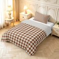 thumbnail image 2 of Manfei Minimalism Checkered Twin Comforter Sets,Geometric Check Bedding Set,Brown White,Light Gray Reversible,2pcs,1 Comforter and 1 Pillowcase,2pcs,1 Comforter and 1 Pillowcase, 2 of 7