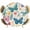 Multicolor, variant on Round Table Cover 36-44 Inch Spring Butterflies Waterproof Reusable Table Cloth Round Fitted Vinyl Tablecloth with Elastic Edged for Parties Outdoors, Summer Countryside Leaf Flowers