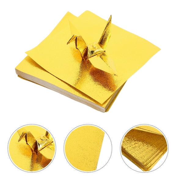 UPOUART Golden Origami Paper 100 Sheets for Creative and Decorative Handcrafts