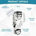 thumbnail image 4 of Ryvnso 30 oz Tumbler with Handle and Straw Cartoon Monkey Banana-1 Insulated Stainless Steel Travel Mug with Lid, 4 of 9