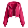 thumbnail image 3 of Girls Short Zip Up Hoodie Jacket Casual Loose Fit Long Sleeve Outerwear Top for Kids Teenagers Everyday Wear Comfortable Coat, 3 of 4