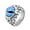 Silver Blue, variant on Men's Stainless Steel Vintage Gothic Punk Ground Crack Ghost Devil Hell Dragon Eye Ring Personality Statement Blue Silver Size 10