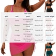 thumbnail image 3 of UTSJKR Women's Multi Color Triangle Trim 3 Piece Bikini Set, Mesh Drawstring Skirt Bathing Suit for Summer Trendy Beach Style Black L, 3 of 7