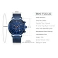 thumbnail image 6 of MINIFOCUS Men's Wrist Watches Luxury Men's Quartz Watch 30m Waterproof Blue Stainless Steel Mesh Strap, 6 of 6