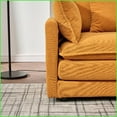 thumbnail image 3 of 110-Inch Modular L-Shaped Chenille Sofa with Ottoman - Cloud Comfort for Living Room | Orange | Wood | Foam, 3 of 8