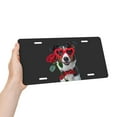 thumbnail image 4 of KAKALAD Valentines Dog With A Red Rose In Mouth 02 Aluminum Car Vehicles License Plate 6" x 12" (4 Holes), 4 of 9