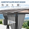 thumbnail image 5 of Gotland 10' × 24' Hardtop Gazebo for Patio,Wall-Mounted Lean to Gazebo Pergola with Sloping Roof and Durable Aluminum Frame,Large Heavy Duty Awnings for Decks,Backyard,Gray, 5 of 8