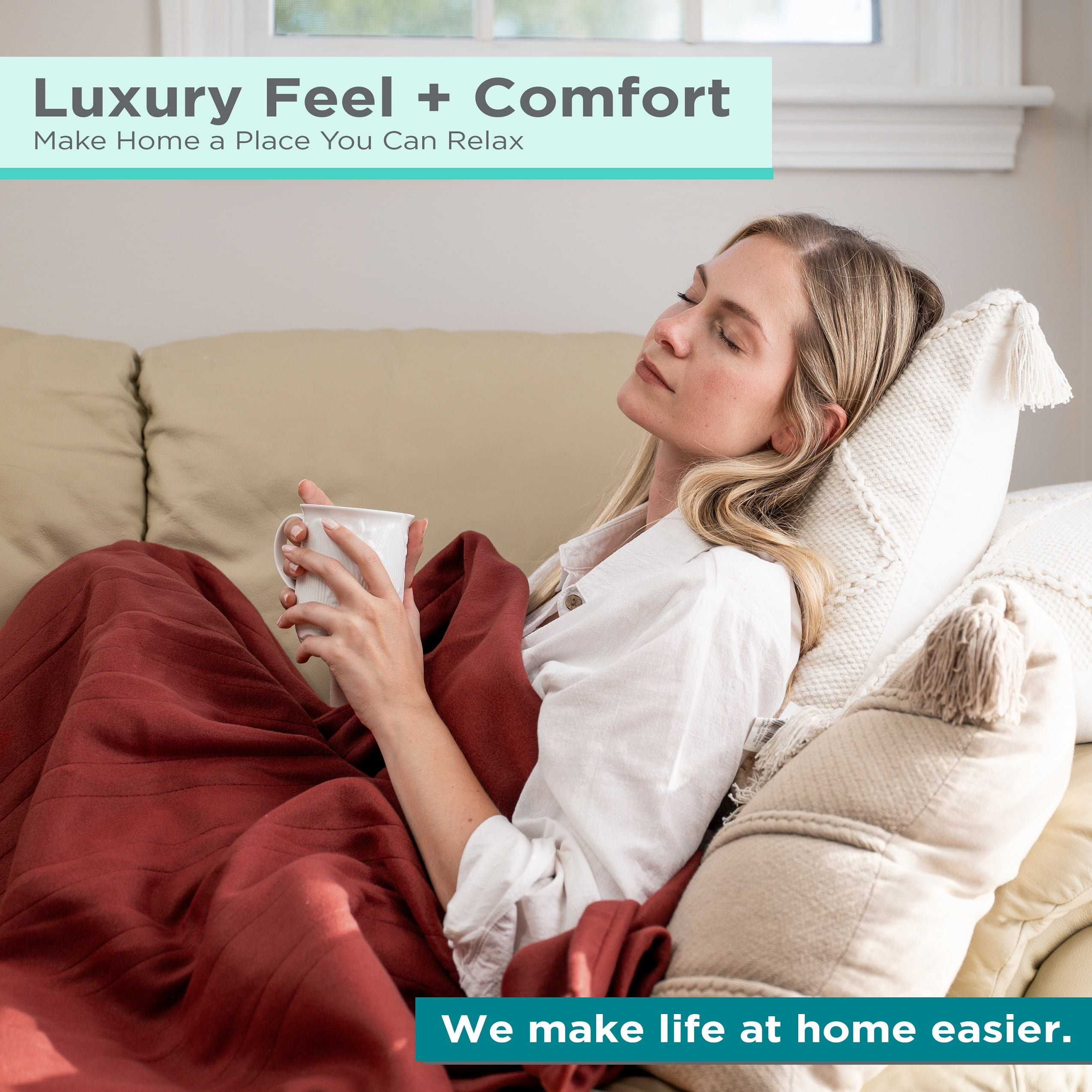 BLACK+DECKER Heated Blanket Electric Throw, 4 Heating Levels, 3H Timer, Auto Shutoff, 50x60 inches, Fleece, Grey