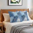 thumbnail image 6 of Pillow Covers 24x24 Set of 2, Navy Blue Palm Leaves Throw Pillow Covers Decorative Couch Cushion Cover, Summer Botanical Tropical Leaf Microfiber Soft Square Pillowcases for Bedroom Living Room Sofa, 6 of 9