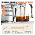 thumbnail image 2 of Espresso Machine with Grinder, 15 Bar Semi-Automatic Coffee Maker, Milk Frother Wand, PID Control, Pressure Gauge for Cappuccino & Latte, 2 of 5