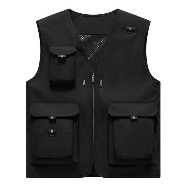 Chaqueta de Hombres Casual Delgado Multi-Bolsillo Seco Rápido Suelto Montaña Al Aire Libre Abrigo Deportivo, Chaqueta Traje para Hombres