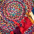 thumbnail image 4 of SAFAVIEH Braided Paisley Transitional Cotton Reversible Area Rug, Red/Multi, 6' x 6' Round, 4 of 8