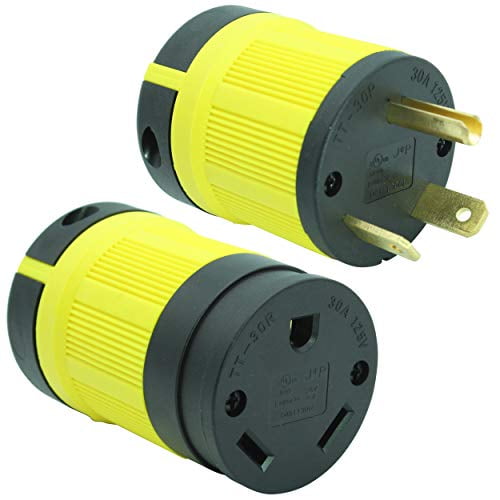 JourneymanPro 30 Amp, Plug & Connector Set, NEMA TT30P + TT30R, 125V