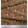 thumbnail image 3 of Soimoi Polyester Crepe Fabric Leaves & Rose Floral Print Sewing Fabric Yard 52 Inch Wide, 3 of 3