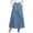 Blue, variant on Women's Summer Linen Skirts Casual Elastic Waist Buttoned A-Line Midi Skirts with Pockets (Blue, XL)