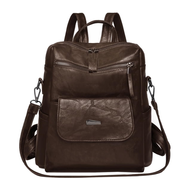 Mochila WYFJNX de piel sintética para mujer, color café