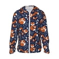 thumbnail image 2 of Uemuo Cute Foxes Pattern Women's Full Zip UPF 50+ Sun Protection Hoodie Jacket Long Sleeve Sun Shirt Hiking Outdoor Performance with Pockets-Large, 2 of 9