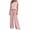 Pink, variant on Zynoxe Plus Size Pajamas Set Women Contrast Trim Short Sleeve Tops and Wide Leg Pants Sleepwear Sets Casual Stretchy Loose Lounge Sets
